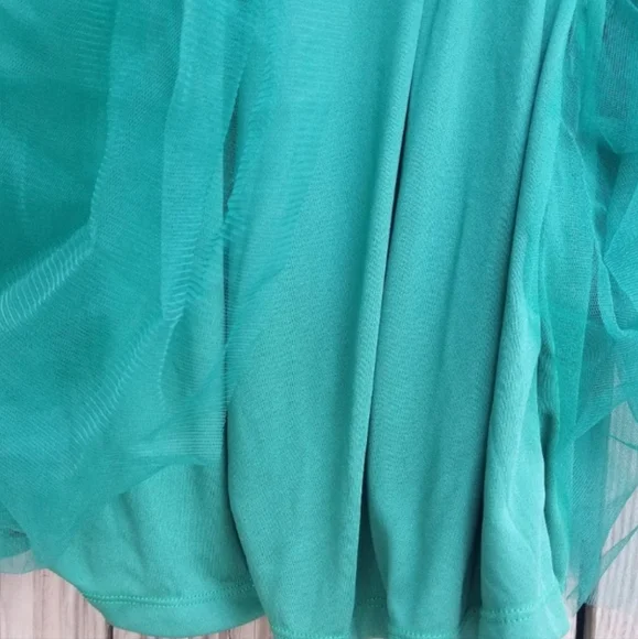 Eloquii black/jade green tulle knee length dress size 18 - Picture 4 of 5